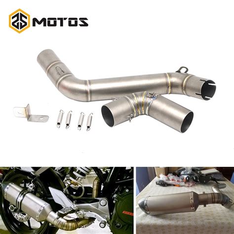 ZS MOTOS Motorcycle Exhaust Middle Pipe For KTM Duke 200 Duke 390 ...