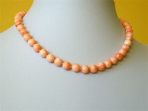 Genuine Vintage Pink Coral Necklace. 8mm Beads. 16. by MapenziGems
