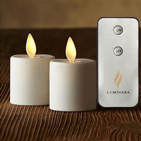 Luminara Flameless Rechargeable LED Tea Lights Battery Operated LED Candles Set of 2 Ivory -in ...