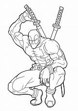 Deadpool  Coloring Pages sketch template