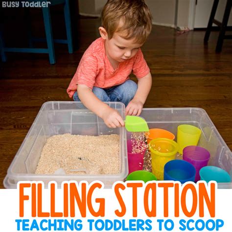 Build a Simple "Fill It Up" Sensory Bin - Busy Toddler