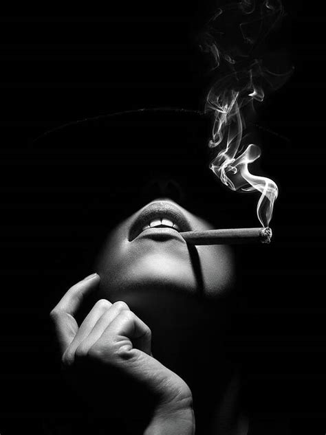 Woman Smoking A Cigar Poster by Johan Swanepoel