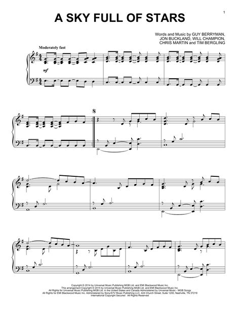 A Sky Full Of Stars sheet music by Coldplay (Piano – 162290)