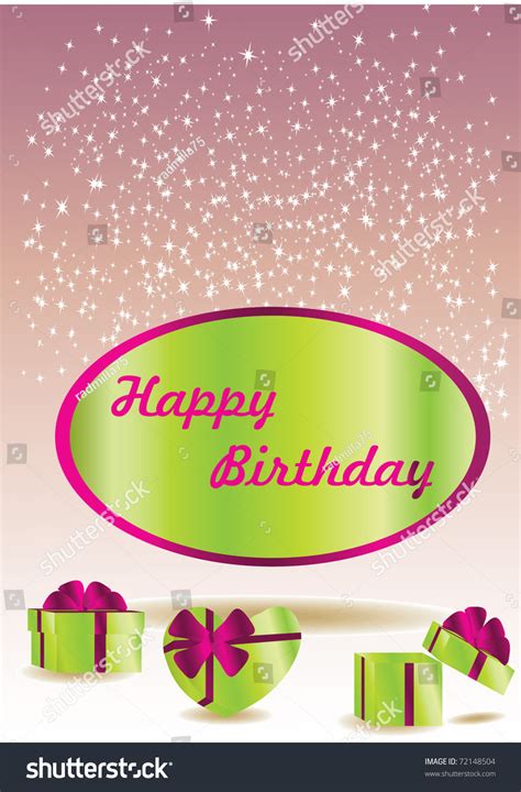 Green Birthday Card Stock Vector (Royalty Free) 72148504 | Shutterstock