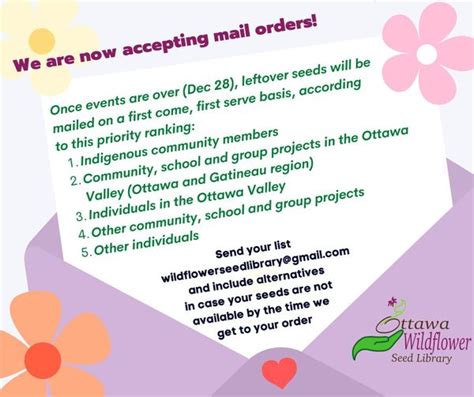 Free seeds by mail : r/ottawaplants