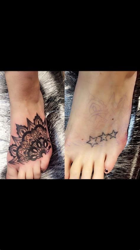 Fan shape mandala foot tattoo coverup Cover Up Tattoos For Women, Foot Tattoos For Women, Tattoo ...