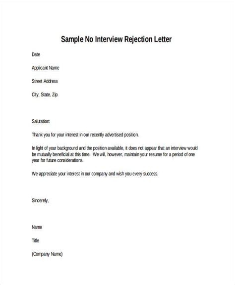 14+ Polite Rejection Letter - Free Sample, Example format Download ...