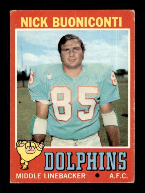 1971 Topps #147 Nick Buoniconti G Dolphins 549938 | eBay