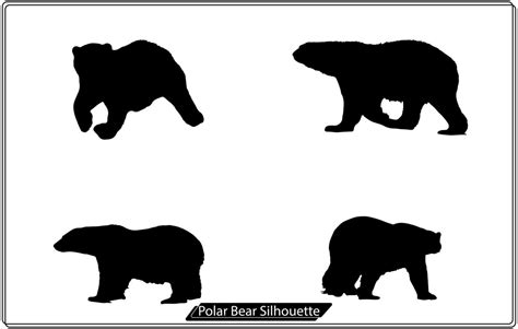 vector Polar Bear silhouette Collection Free 17114297 Vector Art at ...