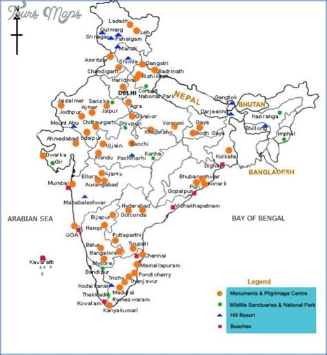 India Tour Map - ToursMaps.com