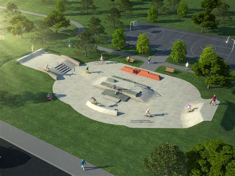 Concrete skatepark design with skate plaza - a photo on Flickriver