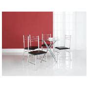 black glass table and 4 chairs