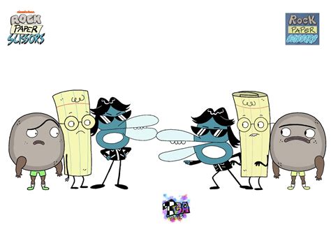 Rock, Paper and Scissors meet their pilot selves by RPS-addicted on DeviantArt