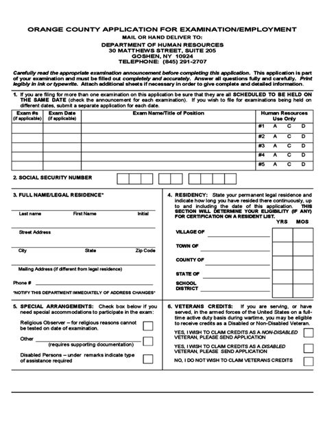 Civil Service Exam Application Form - New York Free Download