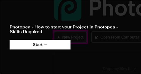 Photopea - How to start your Project in Photopea - Skills Required