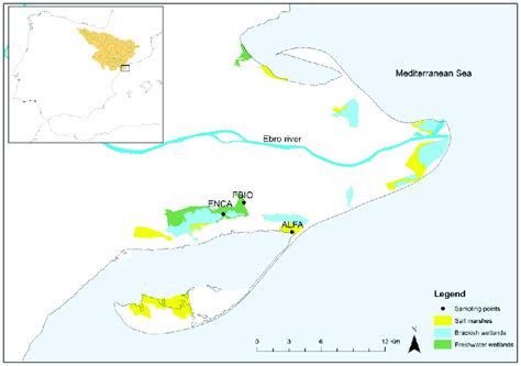 Map of the location of the Ebro river basin within the Iberian ...