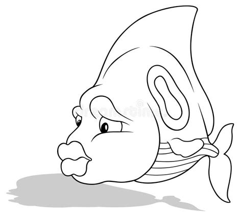 Drawing of a Sea Fish with Big Lips Stock Vector - Illustration of book, clipart: 274298525