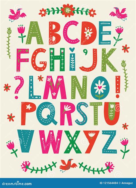 Vector Decorative Alphabet. Letters and Elements Stock Vector - Illustration of decoration ...