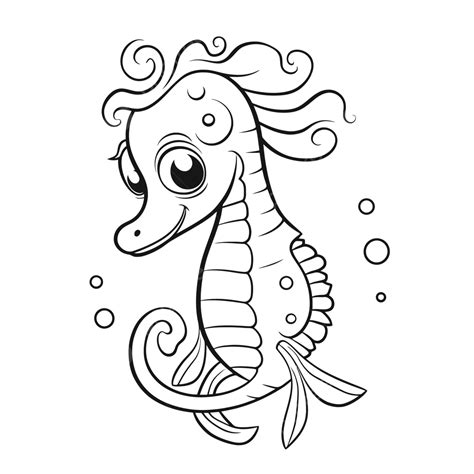 Seahorse Drawing Outline