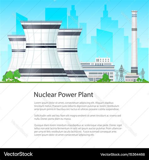 Poster nuclear power plant Royalty Free Vector Image