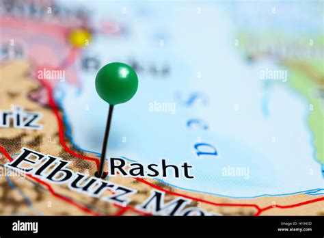 Rasht pinned on a map of Iran Stock Photo - Alamy