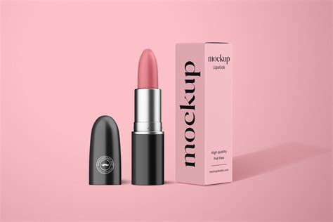 Lipstick and Box Mockup - Mockupdaddy