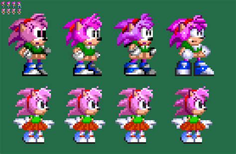 10x I compared Amy Rose Style Remade Sprites with by Abbysek on DeviantArt