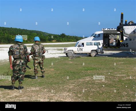 Soldiers of the 'United Nations Stabilisation Mission in Haiti' secure ...