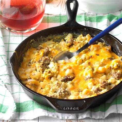 Sausage, Egg and Cheddar Farmer's Breakfast Recipe | Taste of Home