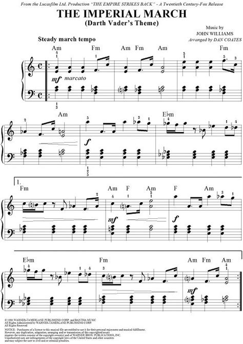 Digital Sheet Music for The Imperial March (Darth Vader's Theme) by Dan Coates,John Williams ...