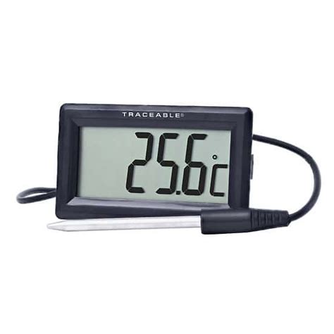 Traceable Panel-Mount Thermometer with Calibration, -50 to 300°C (-58 to 572°F); 1 Remote Probe ...