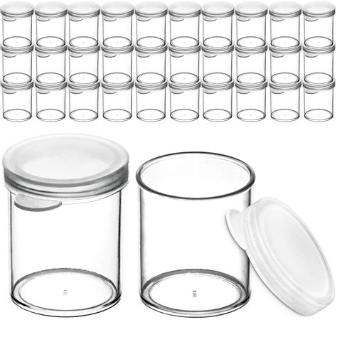 DecorRack 30 Plastic Mini Containers with Lids, 1oz, Craft Storage ...