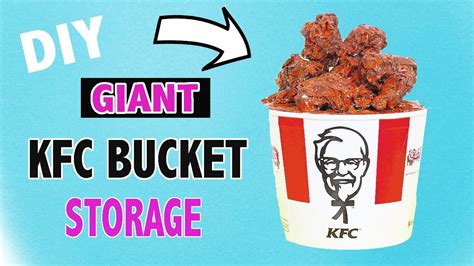 DIY GIANT KFC CHICKEN STORAGE BUCKET | Bucket crafts, Storage buckets, Kfc