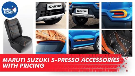 Maruti Suzuki S-Presso Accessories With Pricing Details - YouTube