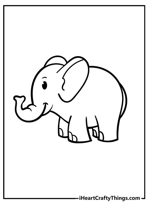 free printable elephant coloring pages easy elephant pictures to color - baby elephant coloring ...