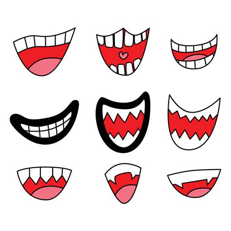 Cartoon mouth smiling funny happy vector design. Teeth emoji icon emotion fun happy. 25868296 ...