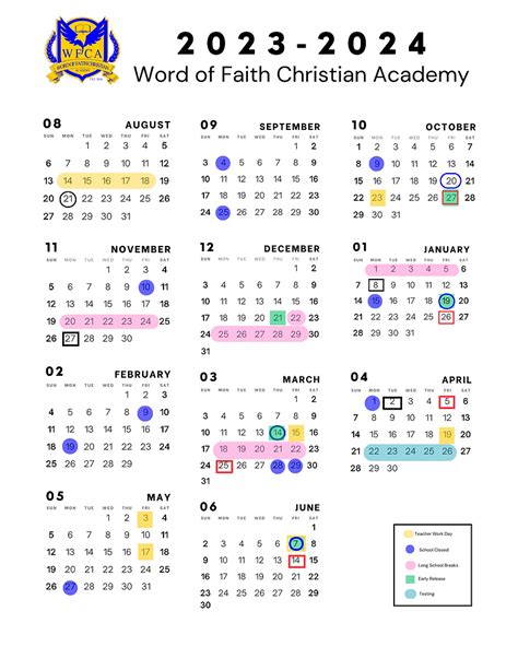 Updated Academic Calendar