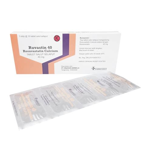 Ruvastin 40 mg 10 Tablet - Kegunaan, Efek Samping, Dosis dan Aturan Pakai - Halodoc