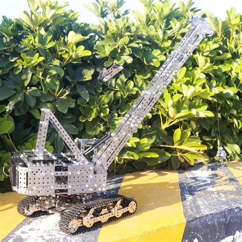 2400+Pcs 2 In 1 DIY 3D Metal RC Engineering Crane Model Kits Assembly