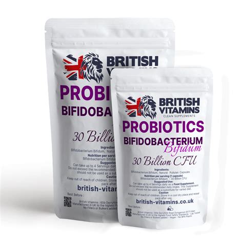 Probiotics Bifidobacterium Bifidium 30 Billion CFU Vegan Registered Probiotics Bifidobacterium ...