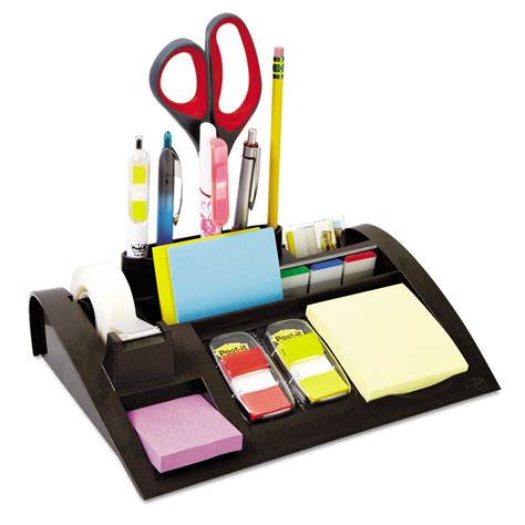 Post-it MMMC50 Notes Dispenser with Weighted Base, Plastic, 10 1/4" x 6 3/4" x 2 3/4", Black