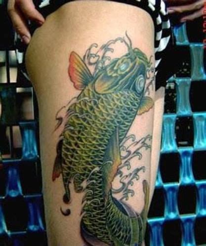 Dark and green koi fish tattoo | Koi tattoo design, Koi fish tattoo, Tattoo designs