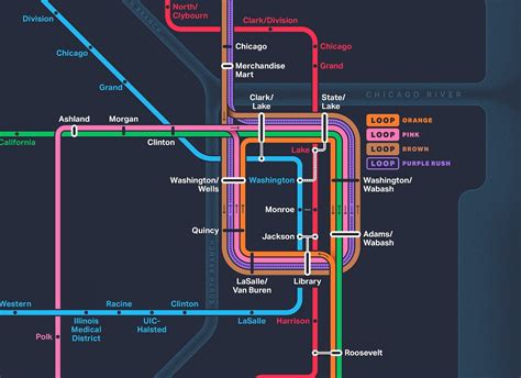 Chicago 'L' Train Map | Etsy