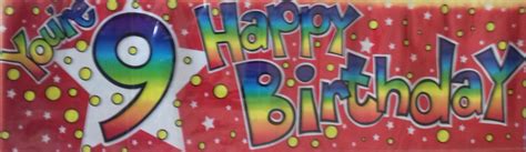 Party Banners - Happy 9th Birthday Banner