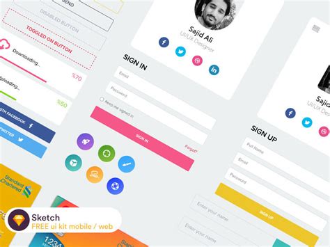 UI Kit for Mobile - Free Sketch Resource | Sketch Elements