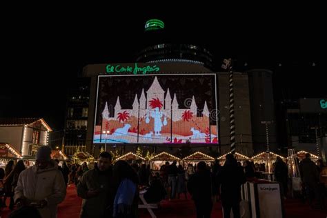 Madrid, Spain December 11 2022. Famous El Corte Ingles Christmas Market Editorial Photo - Image ...