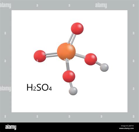 H2SO4 Sulfuric Acid molecule model, Highly corrosive strong mineral acid Stock Vector Image ...