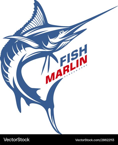 Marlin fish logo design fishing logo design Vector Image