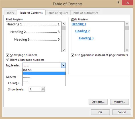 microsoft word - Customize TOC tab leader - Super User