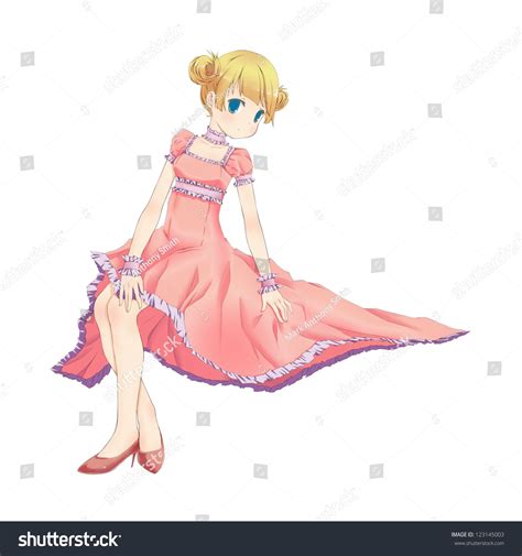 Anime Girl Wearing Long Beautiful Pink Stock Illustration 123145003 | Shutterstock